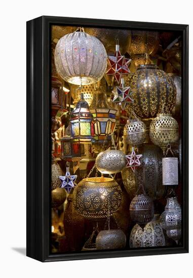 Lanterns for Sale in the Souk, Marrakesh, Morocco, North Africa, Africa-Simon Montgomery-Framed Premier Image Canvas