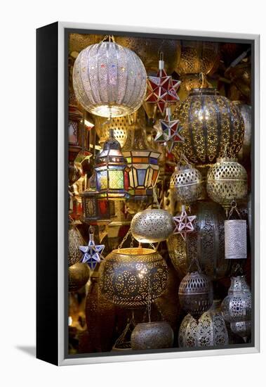 Lanterns for Sale in the Souk, Marrakesh, Morocco, North Africa, Africa-Simon Montgomery-Framed Premier Image Canvas