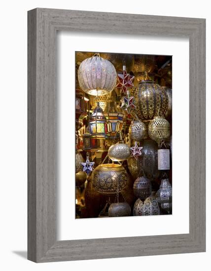 Lanterns for Sale in the Souk, Marrakesh, Morocco, North Africa, Africa-Simon Montgomery-Framed Photographic Print