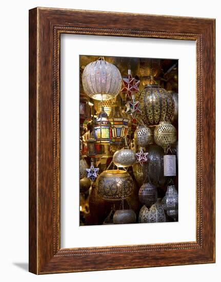 Lanterns for Sale in the Souk, Marrakesh, Morocco, North Africa, Africa-Simon Montgomery-Framed Photographic Print