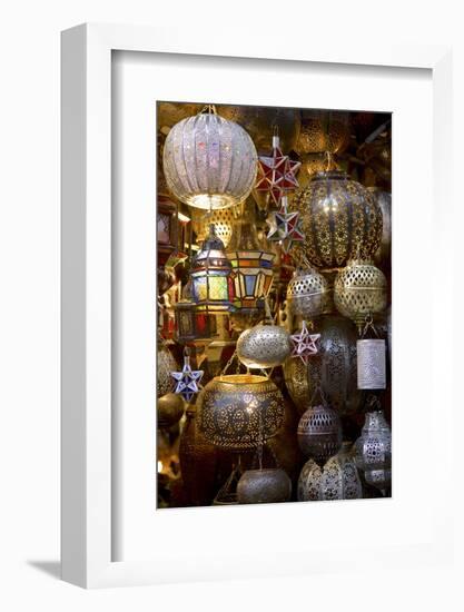 Lanterns for Sale in the Souk, Marrakesh, Morocco, North Africa, Africa-Simon Montgomery-Framed Photographic Print