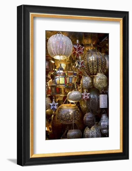 Lanterns for Sale in the Souk, Marrakesh, Morocco, North Africa, Africa-Simon Montgomery-Framed Photographic Print