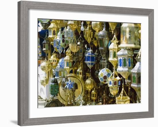 Lanterns for Sale in the Souk Near the Djemaa El Fna, Marrakech, Morocco, North Africa, Africa-Simon Harris-Framed Photographic Print