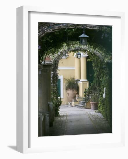 Lanterns Hanging in a Garden, Capri, Naples, Campania, Italy-null-Framed Photographic Print
