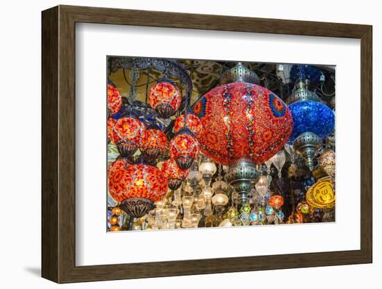 Lanterns Hanging in a Shop Inside the Grand Bazaar, Istanbul, Turkey-Stefano Politi Markovina-Framed Photographic Print