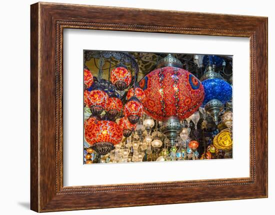 Lanterns Hanging in a Shop Inside the Grand Bazaar, Istanbul, Turkey-Stefano Politi Markovina-Framed Photographic Print