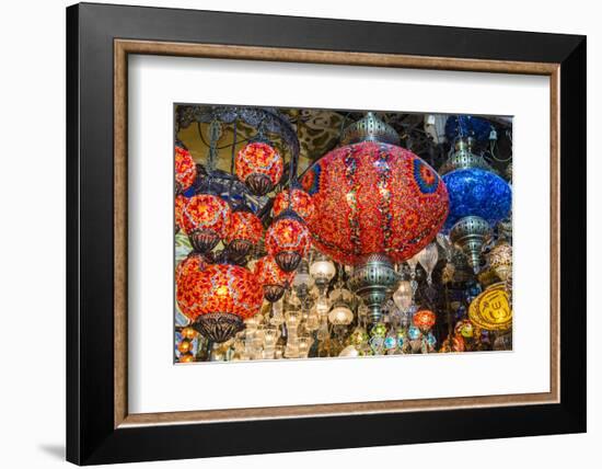 Lanterns Hanging in a Shop Inside the Grand Bazaar, Istanbul, Turkey-Stefano Politi Markovina-Framed Photographic Print