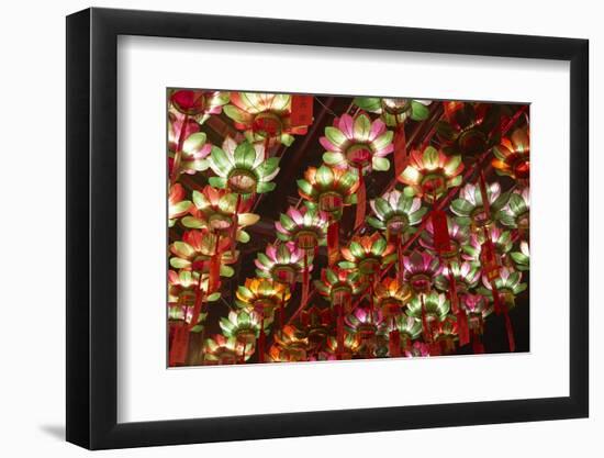 Lanterns in historic Pak Tai Temple, 1863, Wan Chai, Hong Kong, China-David Wall-Framed Photographic Print