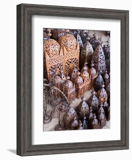 Lanterns, Place Des Ferblantiers (Ironmongers Square), Marrakech, Morocco, North Africa, Africa-Ethel Davies-Framed Photographic Print