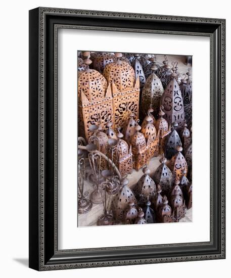 Lanterns, Place Des Ferblantiers (Ironmongers Square), Marrakech, Morocco, North Africa, Africa-Ethel Davies-Framed Photographic Print