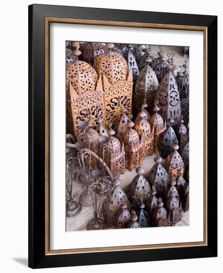 Lanterns, Place Des Ferblantiers (Ironmongers Square), Marrakech, Morocco, North Africa, Africa-Ethel Davies-Framed Photographic Print