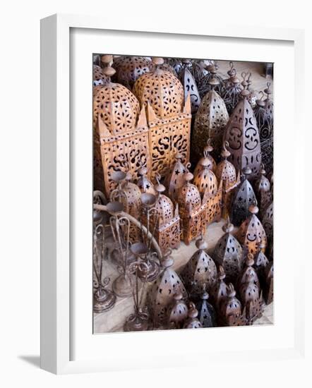 Lanterns, Place Des Ferblantiers (Ironmongers Square), Marrakech, Morocco, North Africa, Africa-Ethel Davies-Framed Photographic Print