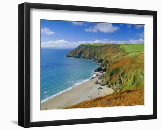 Lantic Bay, Near Fowey, Cornwall, England,UK-John Miller-Framed Photographic Print