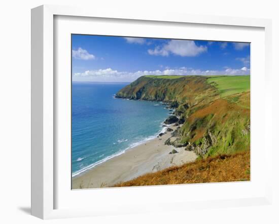 Lantic Bay, Near Fowey, Cornwall, England,UK-John Miller-Framed Photographic Print