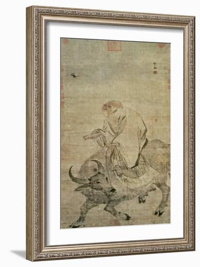 Lao-Tzu (circa 604-531 BC) Riding His Ox, Chinese, Ming Dynasty (1368-1644)-null-Framed Giclee Print