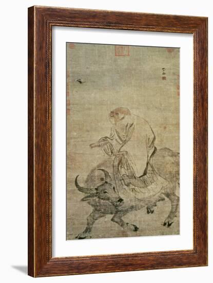 Lao-Tzu (circa 604-531 BC) Riding His Ox, Chinese, Ming Dynasty (1368-1644)-null-Framed Giclee Print