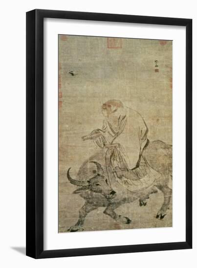 Lao-Tzu (circa 604-531 BC) Riding His Ox, Chinese, Ming Dynasty (1368-1644)-null-Framed Giclee Print