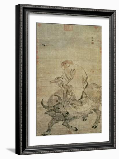 Lao-Tzu (circa 604-531 BC) Riding His Ox, Chinese, Ming Dynasty (1368-1644)-null-Framed Giclee Print