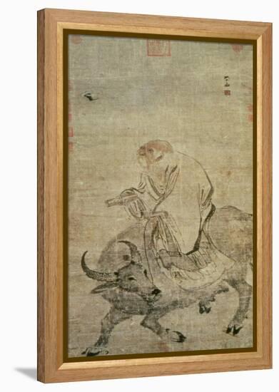 Lao-Tzu (circa 604-531 BC) Riding His Ox, Chinese, Ming Dynasty (1368-1644)-null-Framed Premier Image Canvas