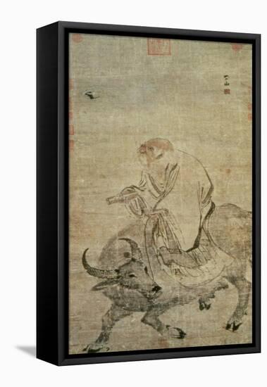 Lao-Tzu (circa 604-531 BC) Riding His Ox, Chinese, Ming Dynasty (1368-1644)-null-Framed Premier Image Canvas
