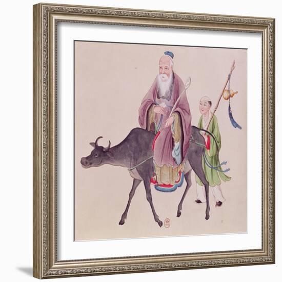 Lao-Tzu on His Buffalo, Followed by a Disciple-null-Framed Giclee Print