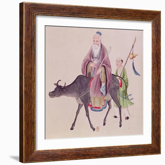 Lao-Tzu on His Buffalo, Followed by a Disciple-null-Framed Giclee Print