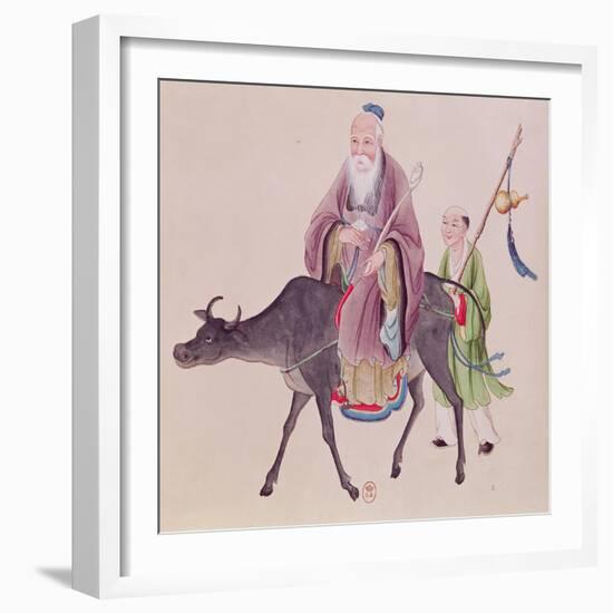 Lao-Tzu on His Buffalo, Followed by a Disciple-null-Framed Giclee Print