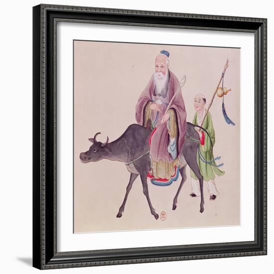 Lao-Tzu on His Buffalo, Followed by a Disciple-null-Framed Giclee Print