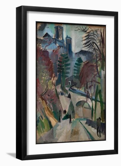 Laon Landscape, 1912 (Oil on Canvas)-Robert Delaunay-Framed Giclee Print