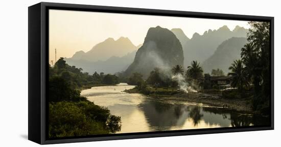 Laos, Vang Vieng. River Scene-Matt Freedman-Framed Premier Image Canvas