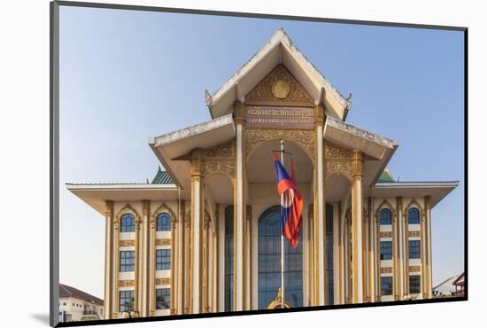 Laos, Vientiane. Lao National Culture Hall exterior.-Walter Bibikow-Mounted Photographic Print