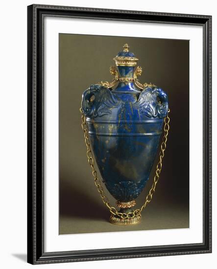 Lapis Lazuli Flask with Cover-null-Framed Giclee Print