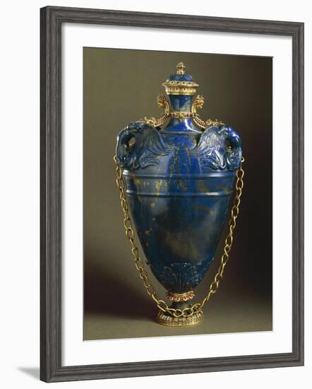 Lapis Lazuli Flask with Cover-null-Framed Giclee Print