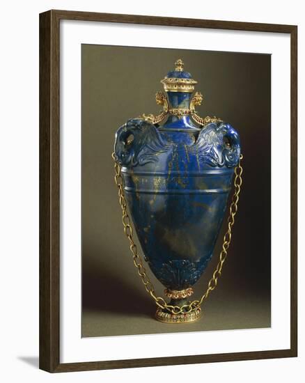 Lapis Lazuli Flask with Cover-null-Framed Giclee Print