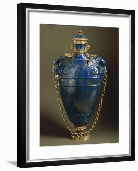 Lapis Lazuli Flask with Cover-null-Framed Giclee Print