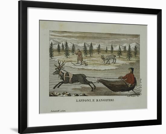 Laplanders and Reindeer, Lapland 19th Century-null-Framed Giclee Print