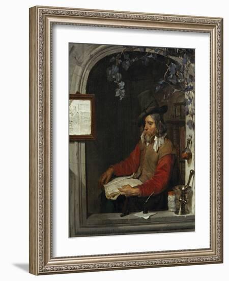 LApothicaire, dit aussi le Chimiste. The pharmacist, also called the chemist-Gabriel Metsu-Framed Giclee Print