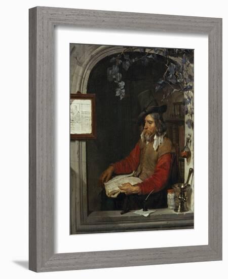 LApothicaire, dit aussi le Chimiste. The pharmacist, also called the chemist-Gabriel Metsu-Framed Giclee Print