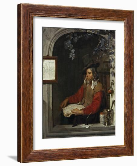 LApothicaire, dit aussi le Chimiste. The pharmacist, also called the chemist-Gabriel Metsu-Framed Giclee Print