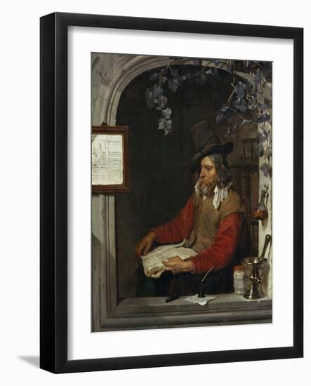 LApothicaire, dit aussi le Chimiste. The pharmacist, also called the chemist-Gabriel Metsu-Framed Giclee Print