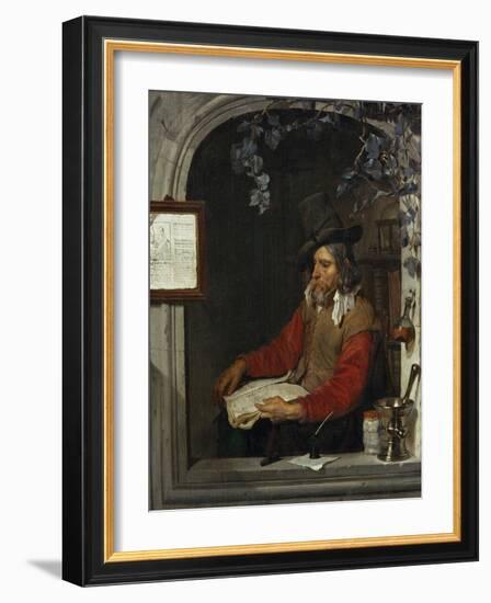 LApothicaire, dit aussi le Chimiste. The pharmacist, also called the chemist-Gabriel Metsu-Framed Giclee Print