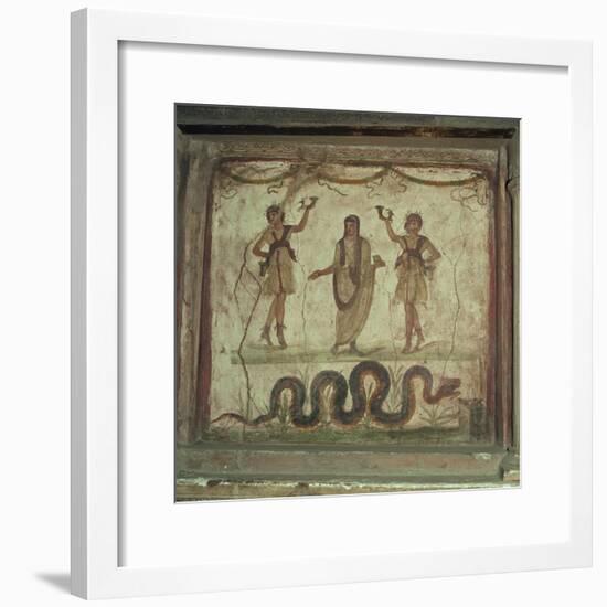 Lararium, Wall Paintings in the House of the Vettii in Pompeii, Italy-Rolf Richardson-Framed Photographic Print