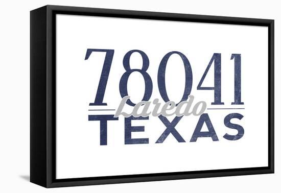 Laredo, Texas - 78041 Zip Code (Blue)-Lantern Press-Framed Stretched Canvas