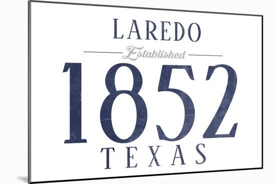 Laredo, Texas - Established Date (Blue)-Lantern Press-Mounted Art Print