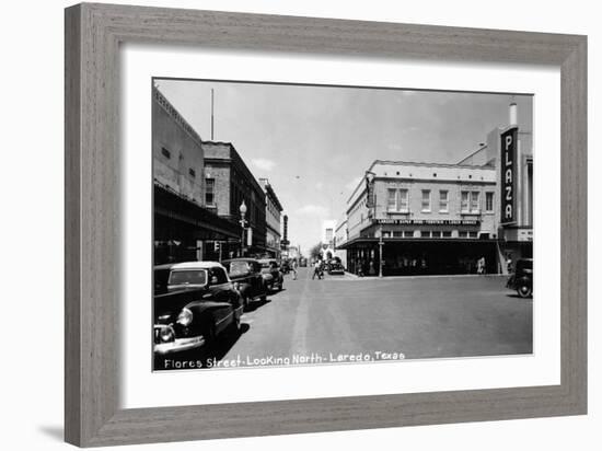 Laredo, Texas - Northern View up Flores Street-Lantern Press-Framed Art Print