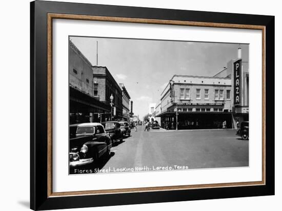Laredo, Texas - Northern View up Flores Street-Lantern Press-Framed Art Print
