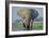 Large African Elephant Bull Feeding Along The-null-Framed Photographic Print