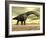 Large Argentinosaurus Dinosaur Face to Face with a Human-null-Framed Art Print