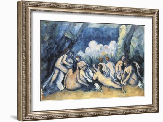 Large Bathers-Paul Cézanne-Framed Art Print