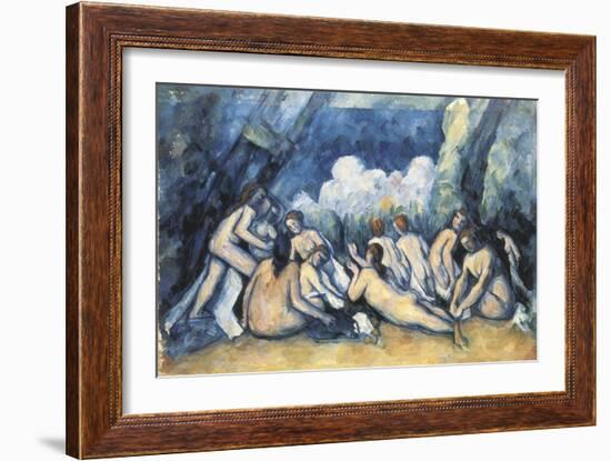 Large Bathers-Paul Cézanne-Framed Art Print